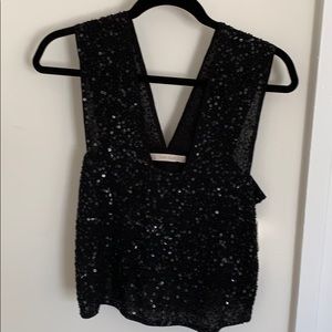 Zara Sequined Black Top